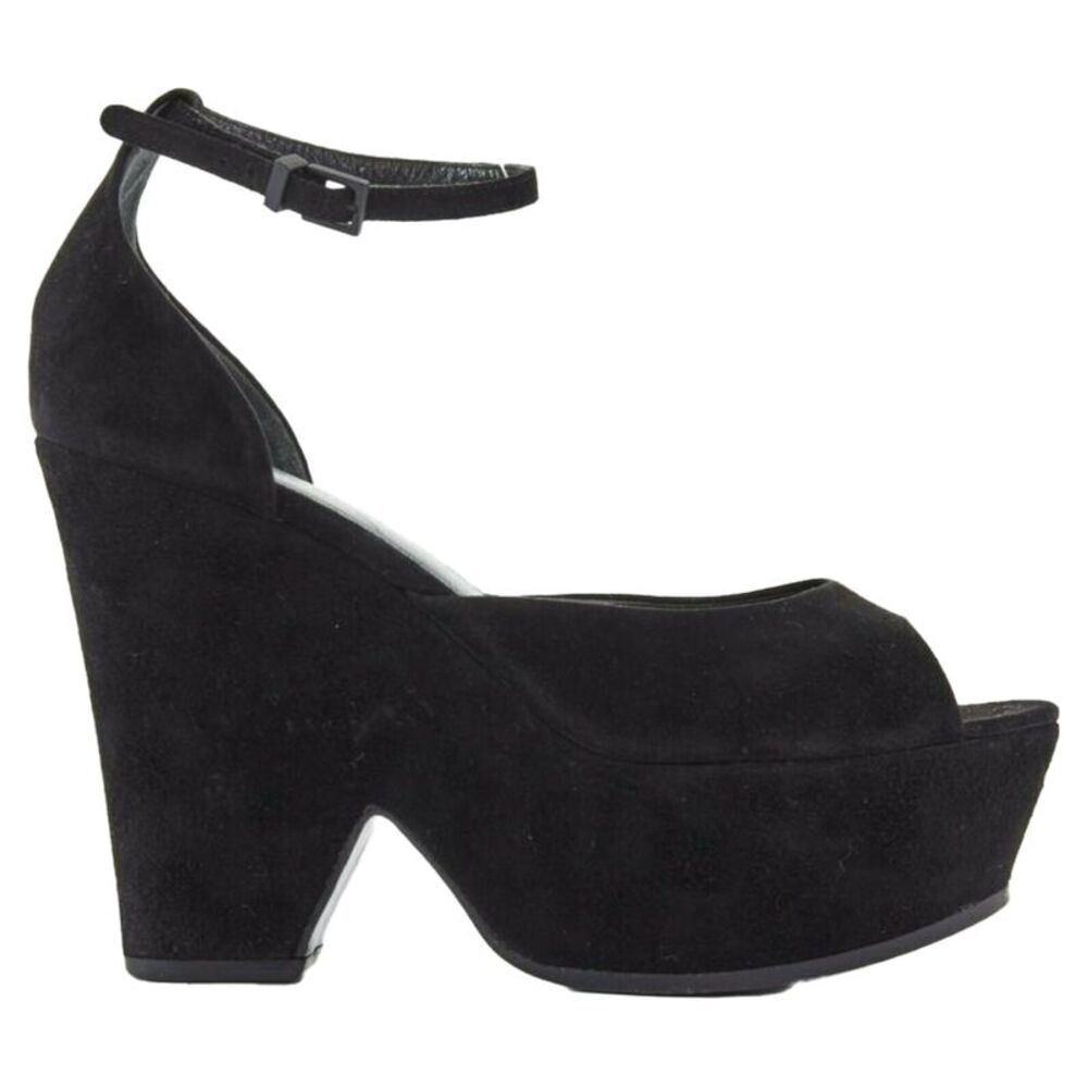 Celine Suede Wedge Platform Heels